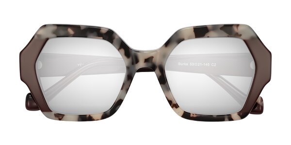 Front of Burka in Ivory Tortoise/Chocolate