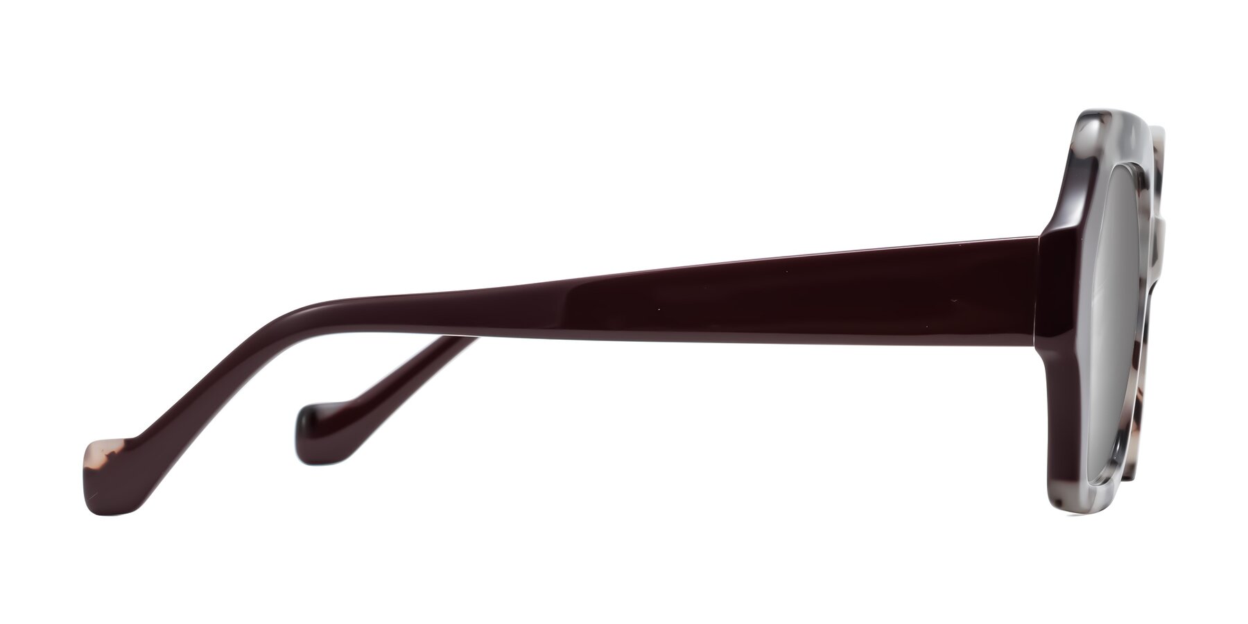 Side of Burka in Ivory Tortoise/Chocolate with Silver Mirrored Lenses