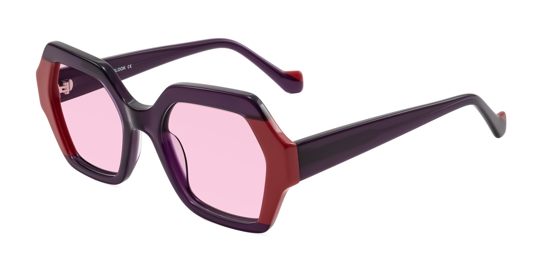 Angle of Burka in Eggplant/Red with Light Pink Tinted Lenses