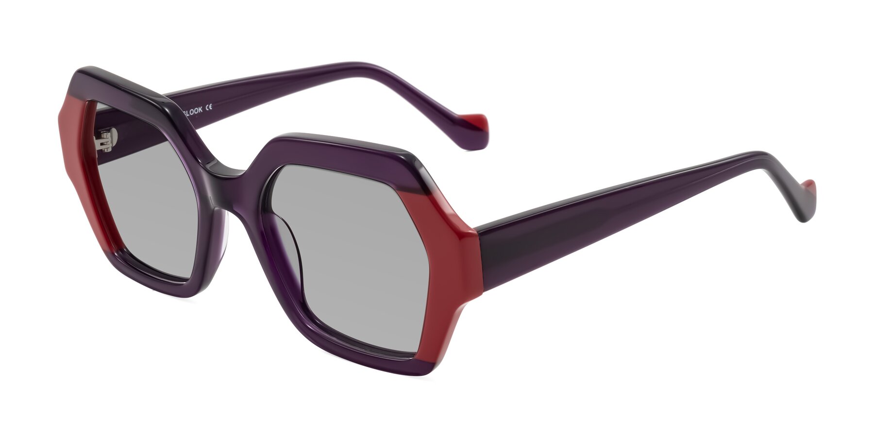 Angle of Burka in Eggplant/Red with Light Gray Tinted Lenses