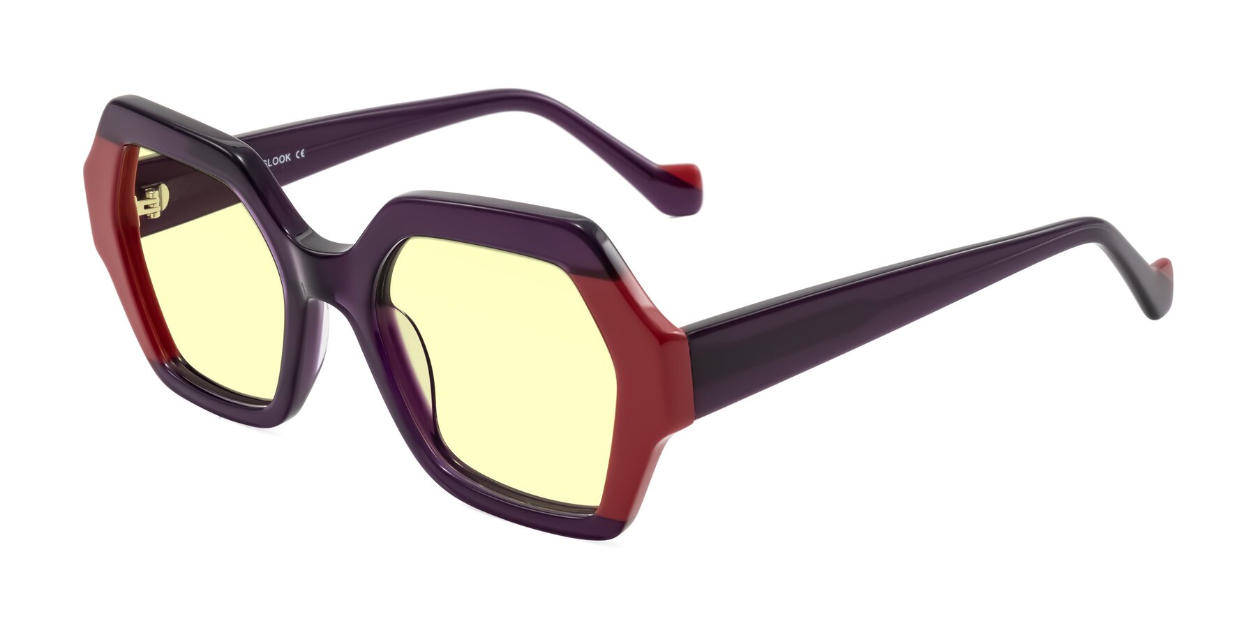 Angle of Burka in Eggplant/Red with Light Yellow Tinted Lenses