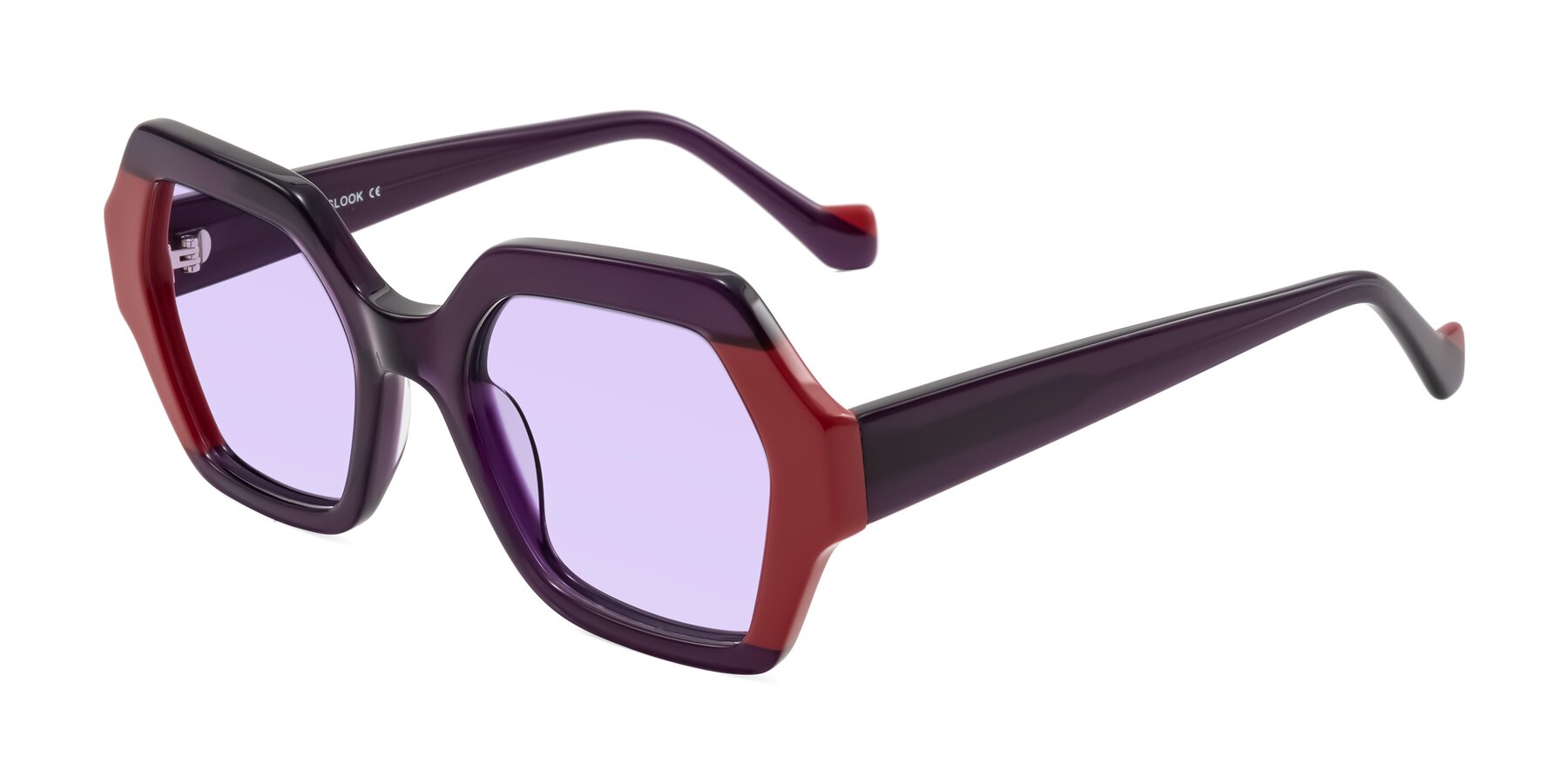 Angle of Burka in Eggplant/Red with Light Purple Tinted Lenses