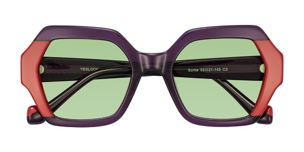 Front of Burka in Eggplant/Red