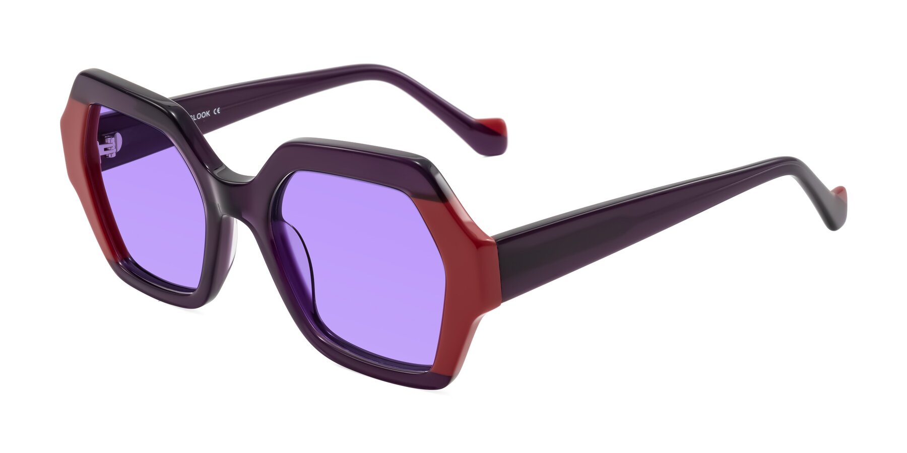 Angle of Burka in Eggplant/Red with Medium Purple Tinted Lenses