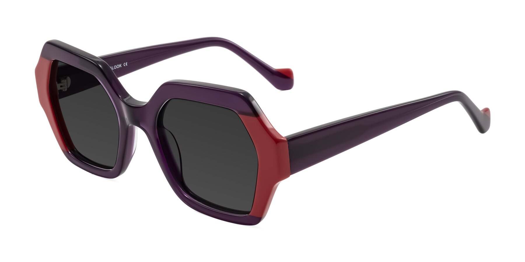 Angle of Burka in Eggplant/Red with Gray Tinted Lenses