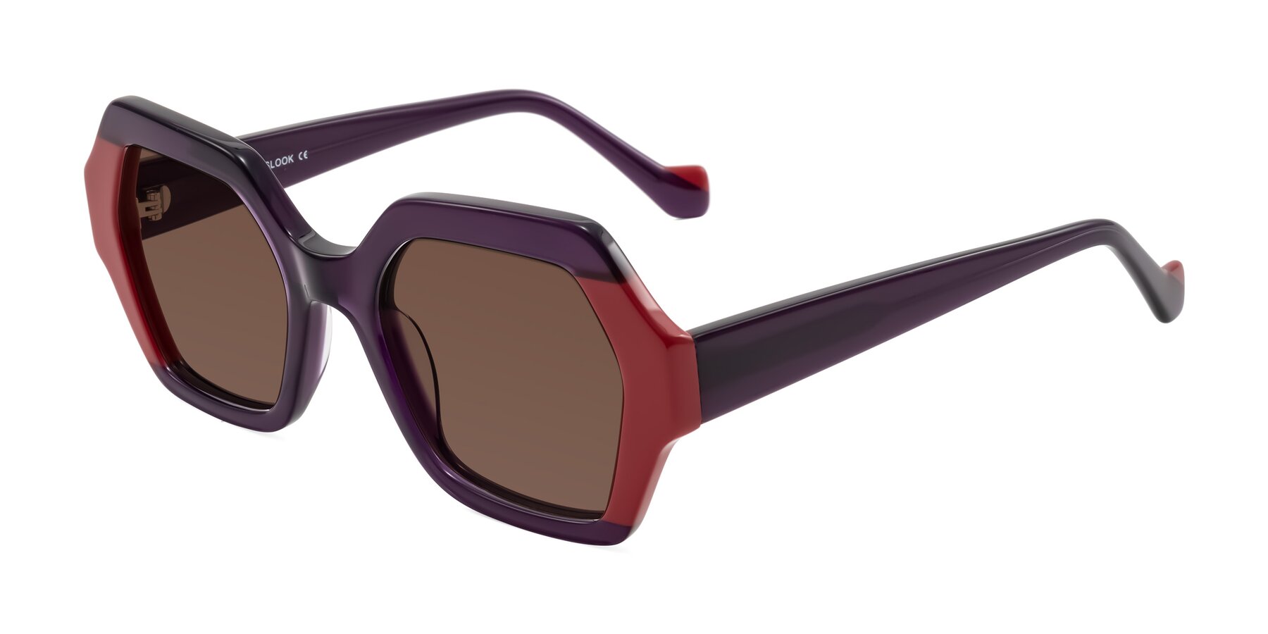 Angle of Burka in Eggplant/Red with Brown Tinted Lenses