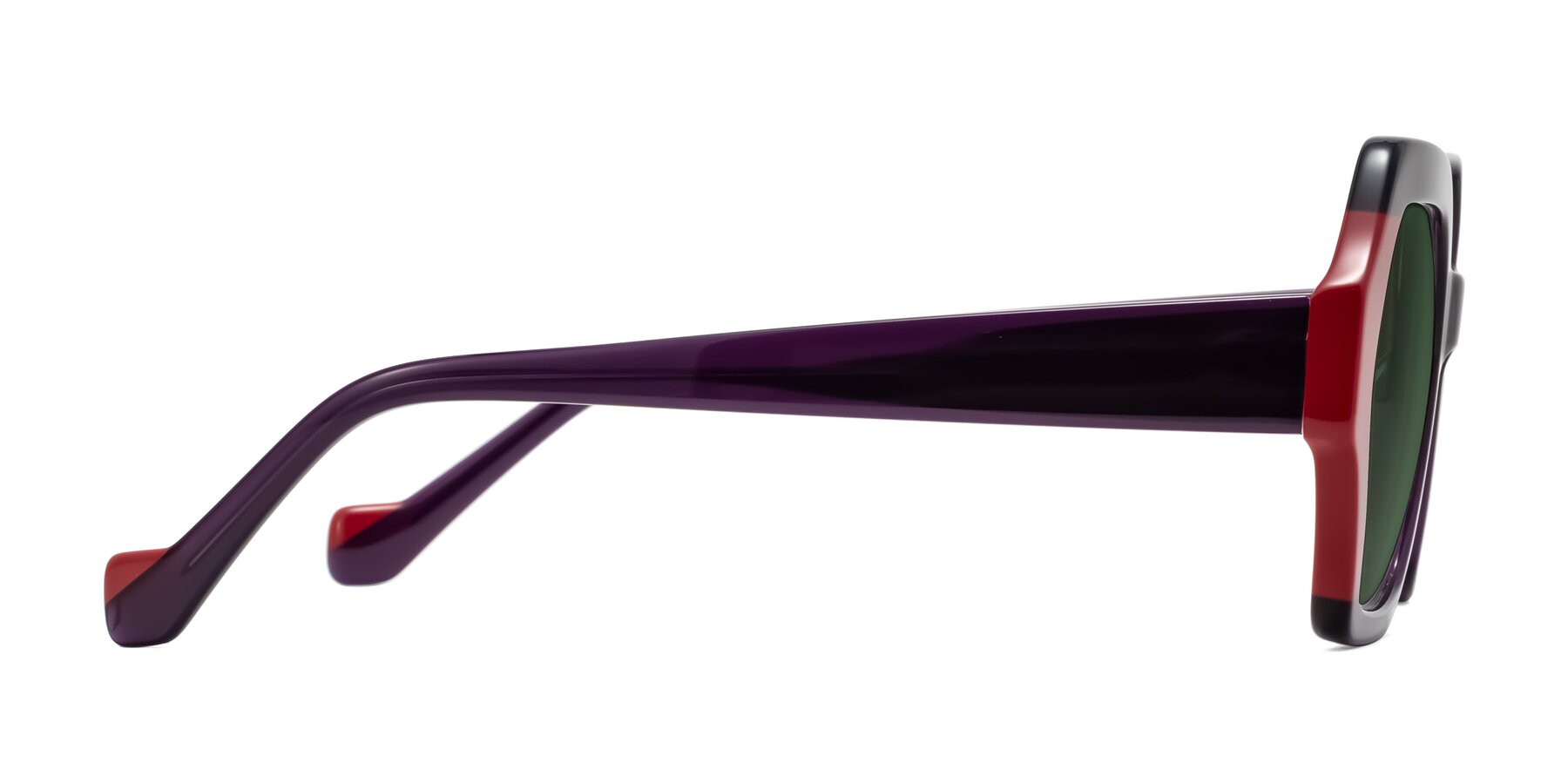 Side of Burka in Eggplant/Red with Green Tinted Lenses