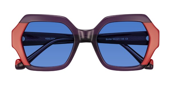 Front of Burka in Eggplant/Red