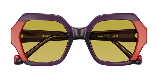 Front of Burka in Eggplant/Red