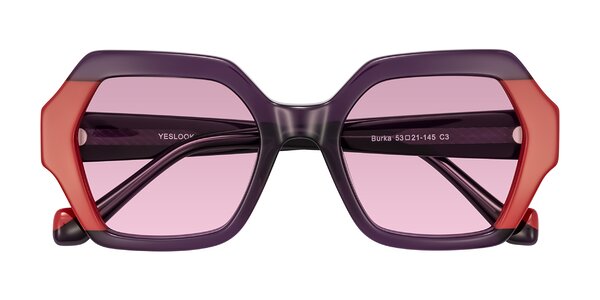 Front of Burka in Eggplant/Red