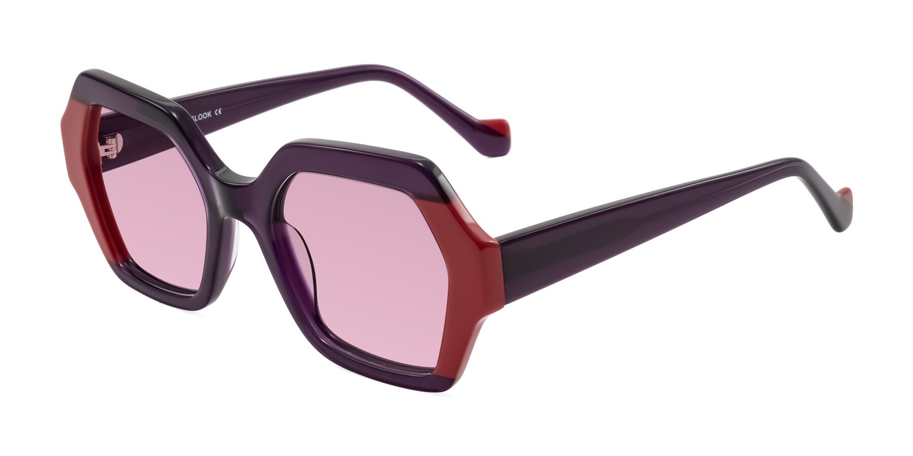 Angle of Burka in Eggplant/Red with Light Wine Tinted Lenses