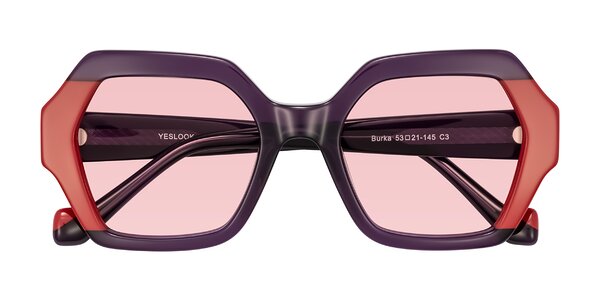 Front of Burka in Eggplant/Red