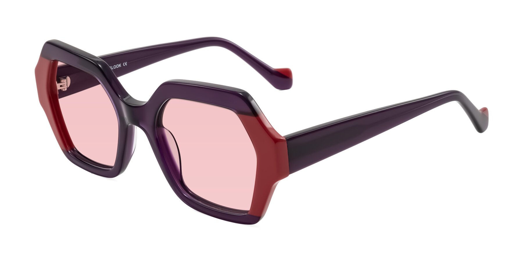 Angle of Burka in Eggplant/Red with Light Garnet Tinted Lenses