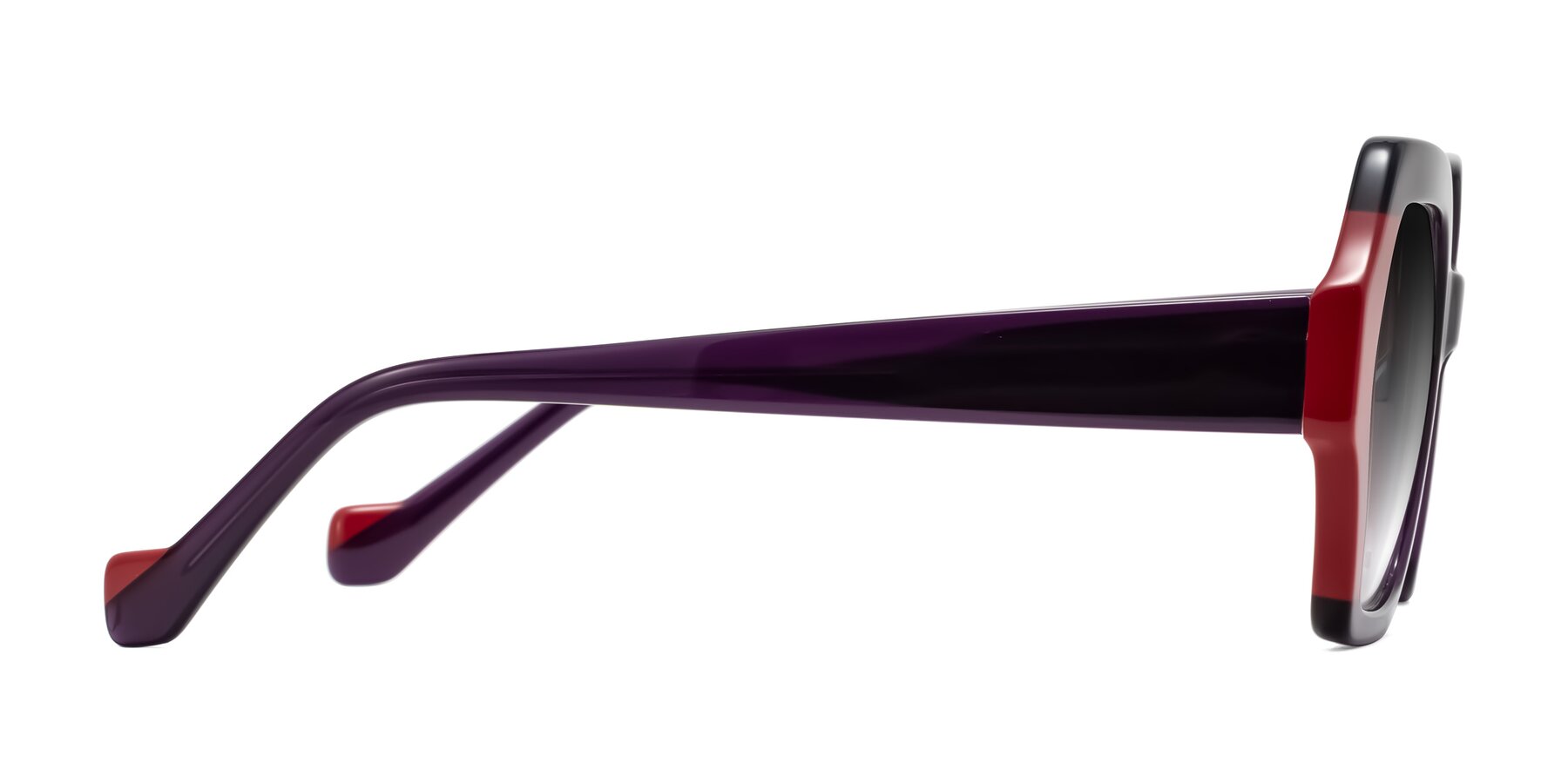 Side of Burka in Eggplant/Red with Gray Gradient Lenses