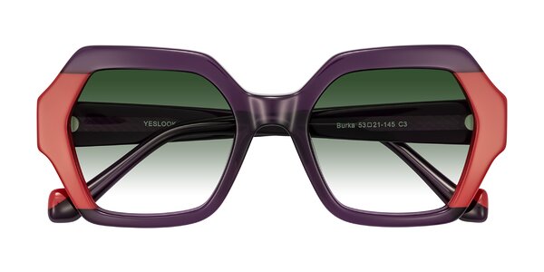 Front of Burka in Eggplant/Red