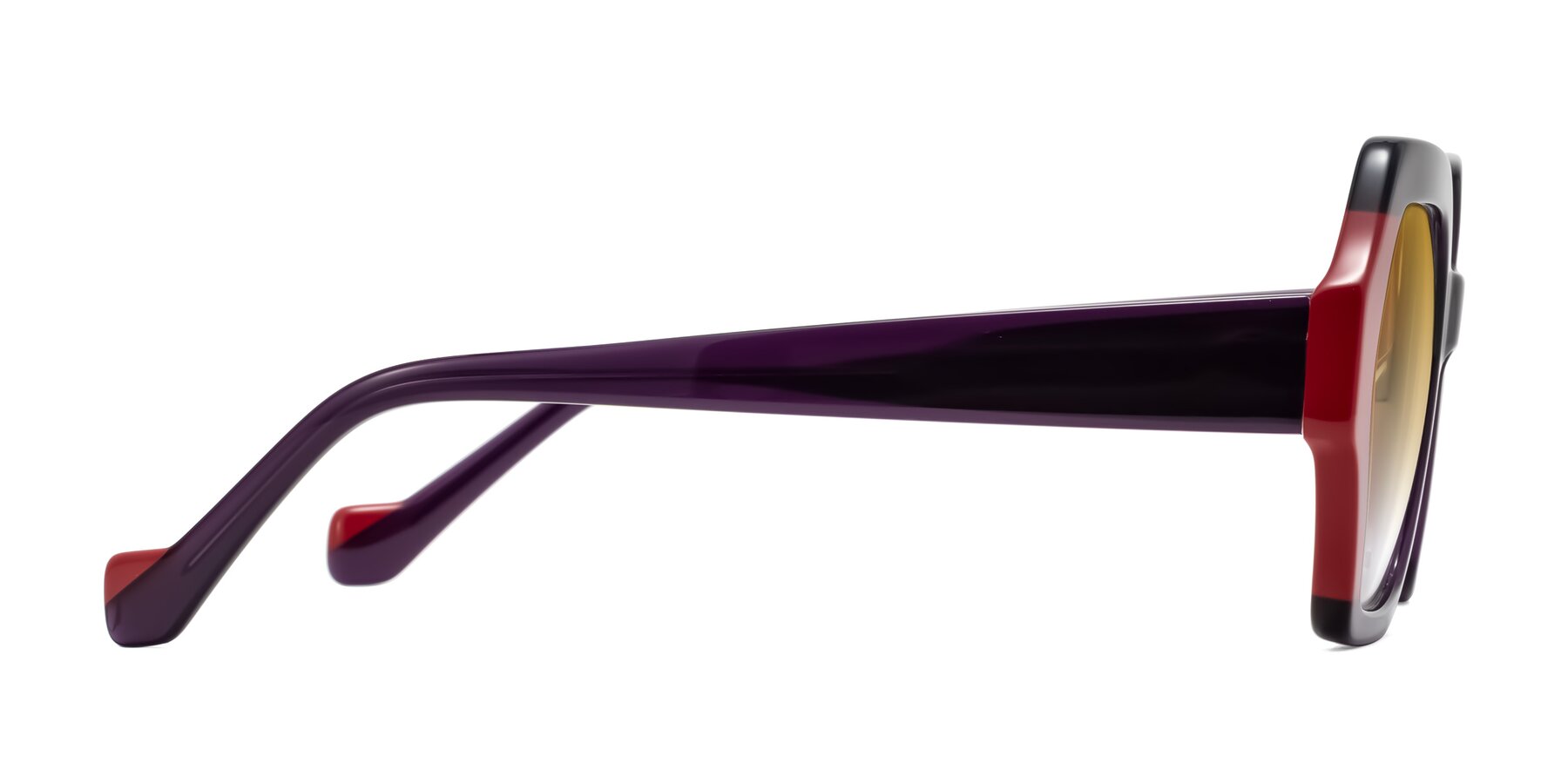 Side of Burka in Eggplant/Red with Champagne Gradient Lenses