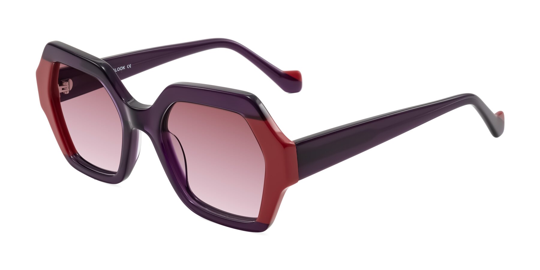 Angle of Burka in Eggplant/Red with Garnet Gradient Lenses