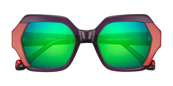 Front of Burka in Eggplant/Red