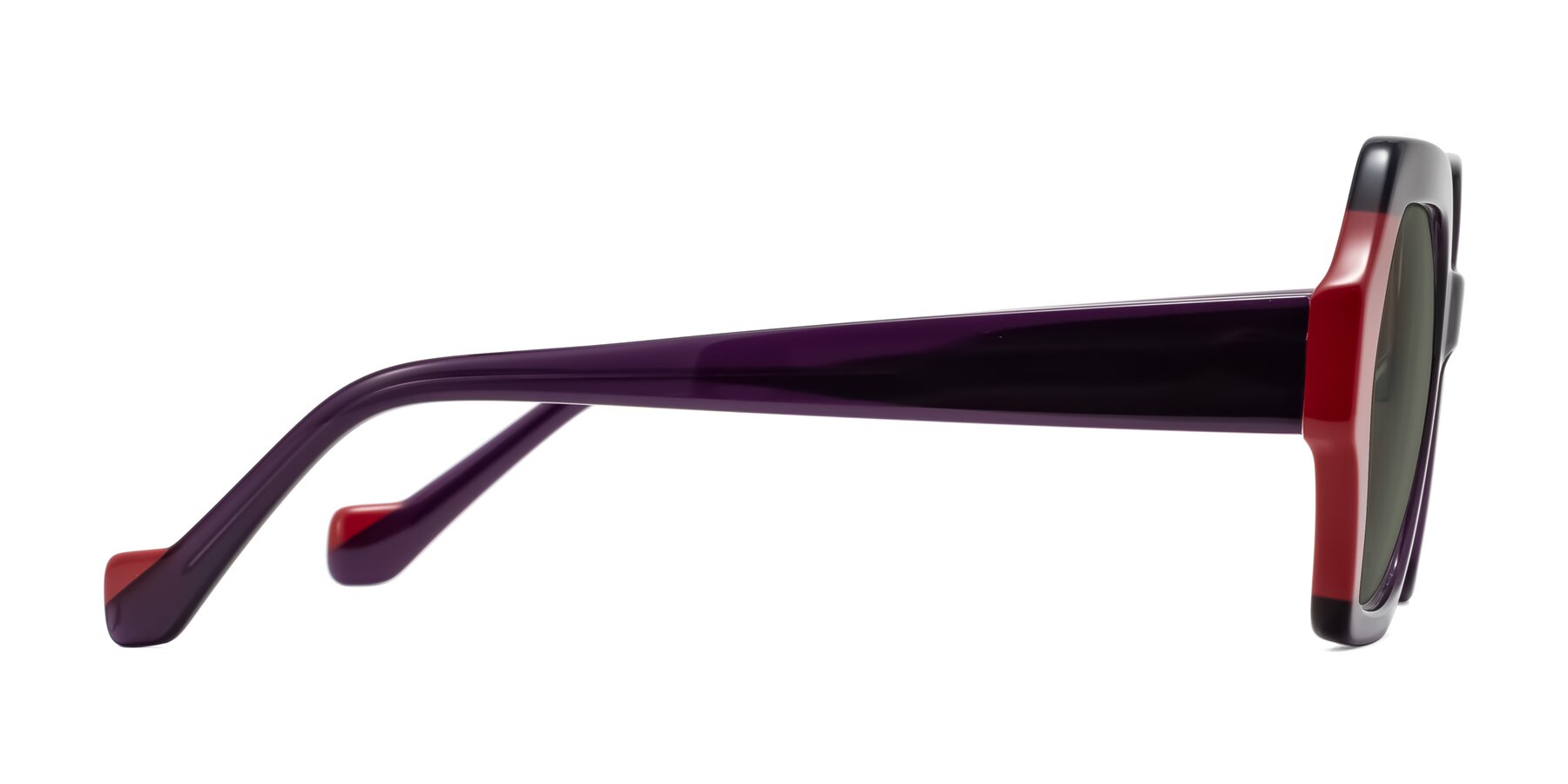 Side of Burka in Eggplant/Red with Gray Polarized Lenses