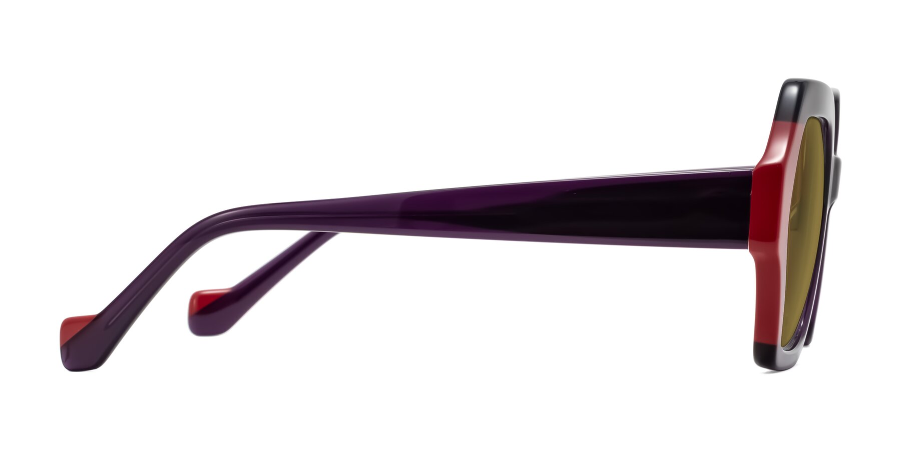 Side of Burka in Eggplant/Red with Brown Polarized Lenses