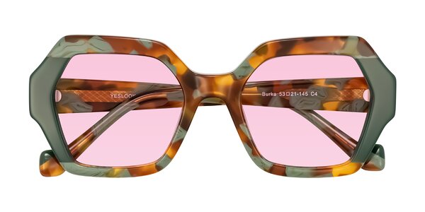 Front of Burka in Tortoise/Green