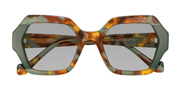 Front of Burka in Tortoise/Green