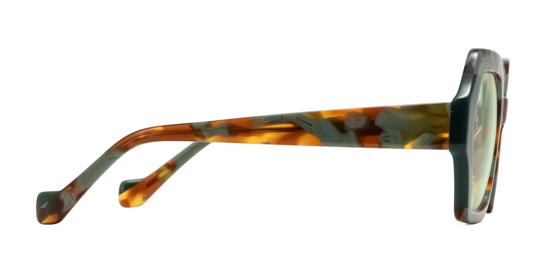 Side of Burka in Tortoise/Green with Light Green Tinted Lenses