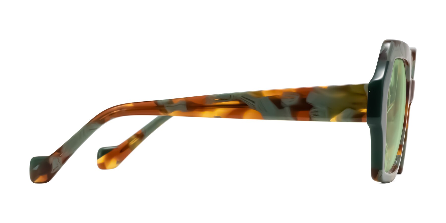 Side of Burka in Tortoise/Green with Medium Green Tinted Lenses