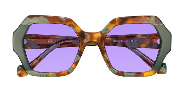 Front of Burka in Tortoise/Green