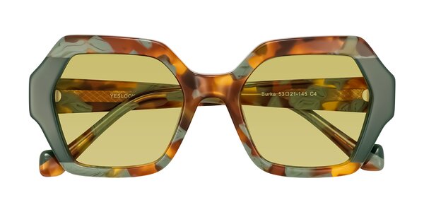 Front of Burka in Tortoise/Green