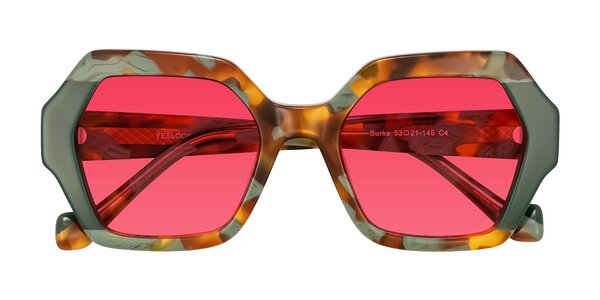 Front of Burka in Tortoise/Green