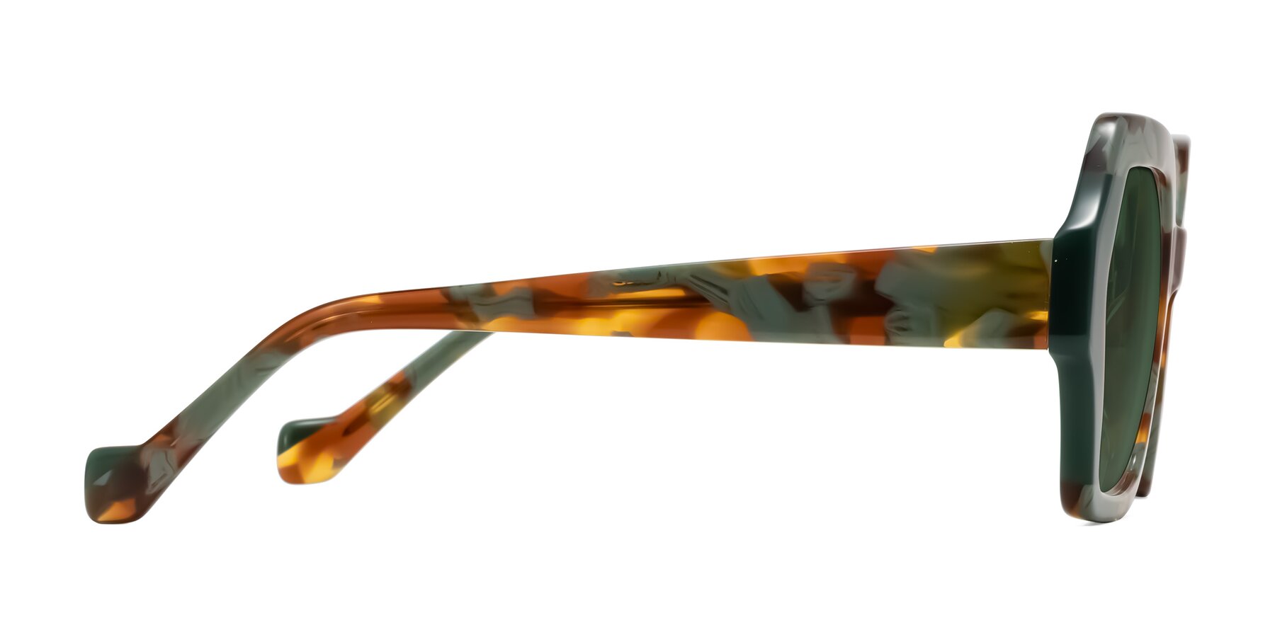 Side of Burka in Tortoise/Green with Green Tinted Lenses