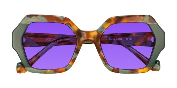 Front of Burka in Tortoise/Green