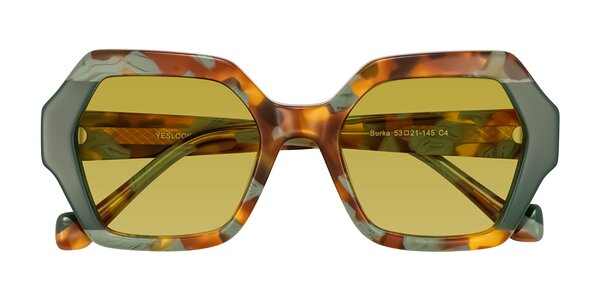 Front of Burka in Tortoise/Green