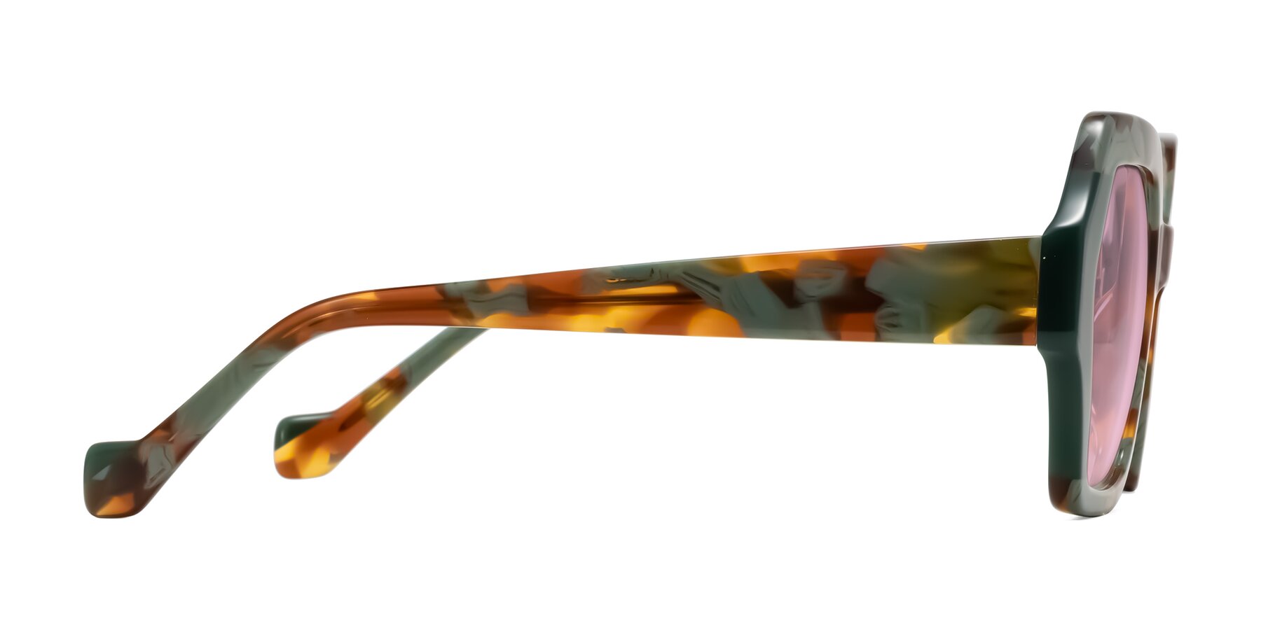 Side of Burka in Tortoise/Green with Light Wine Tinted Lenses