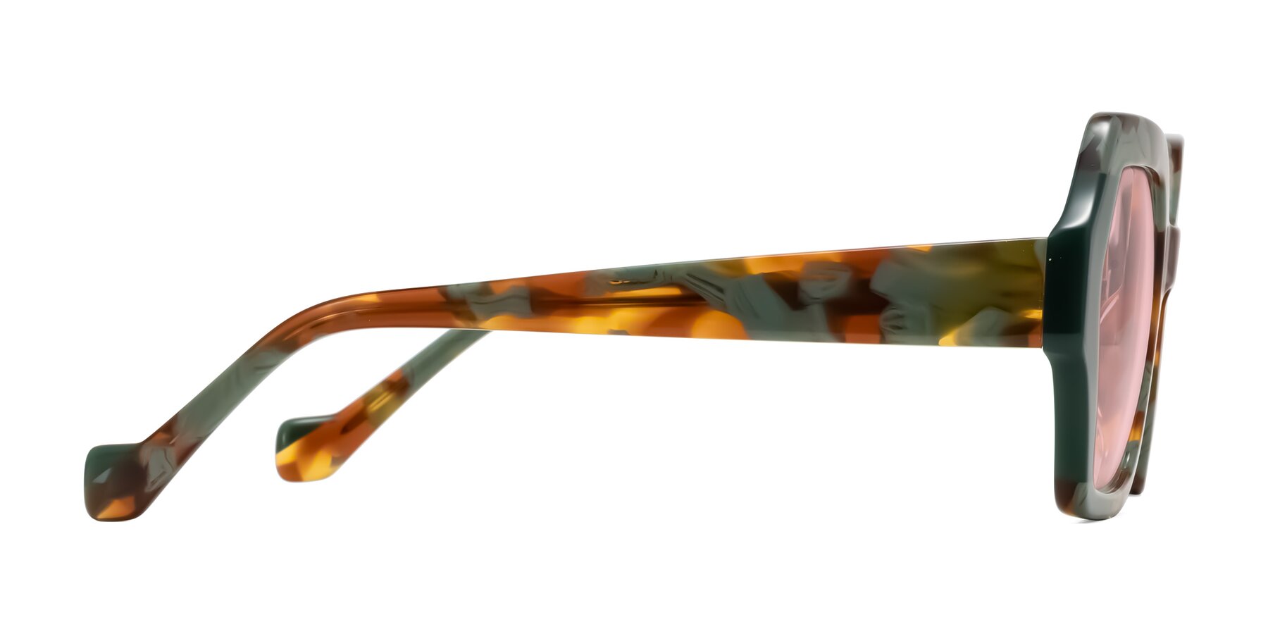 Side of Burka in Tortoise/Green with Light Garnet Tinted Lenses