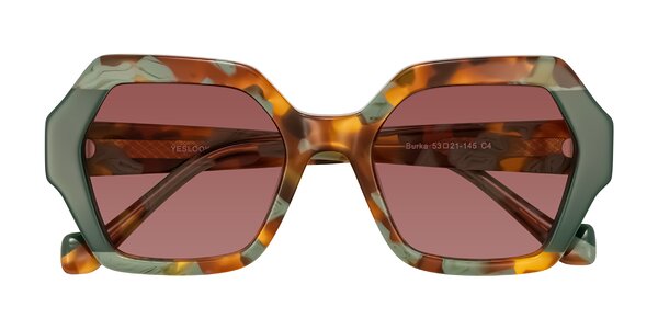 Front of Burka in Tortoise/Green