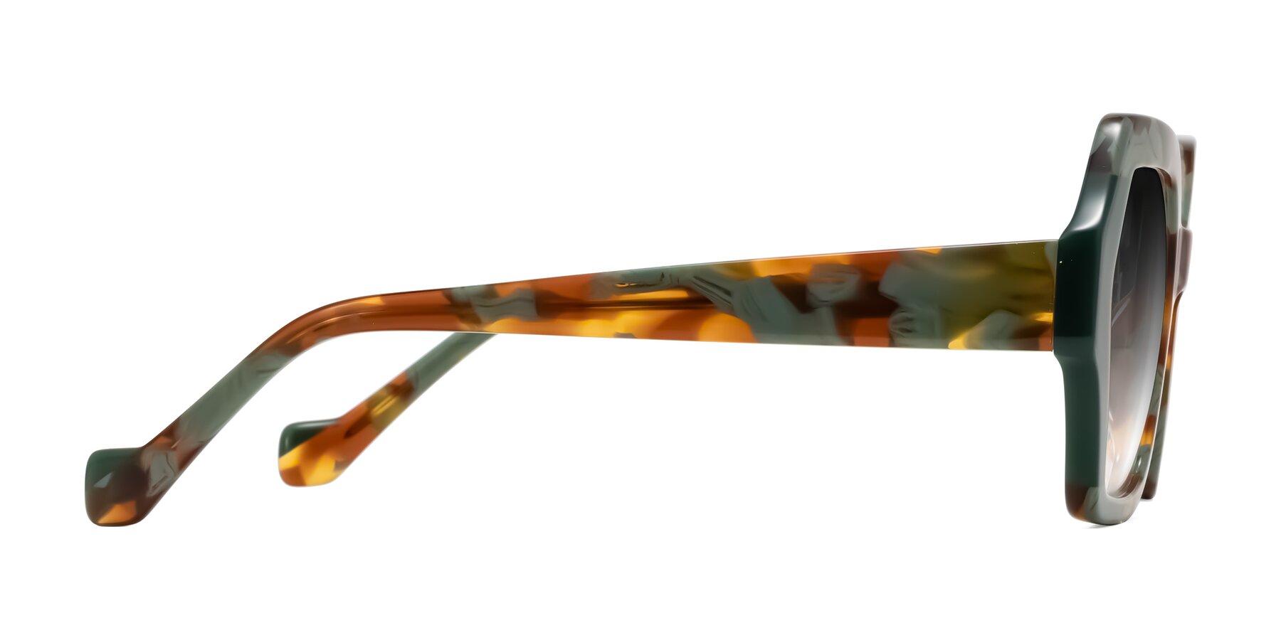 Side of Burka in Tortoise/Green with Gray Gradient Lenses