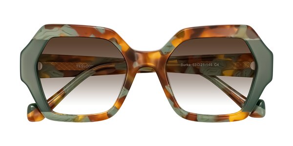 Front of Burka in Tortoise/Green