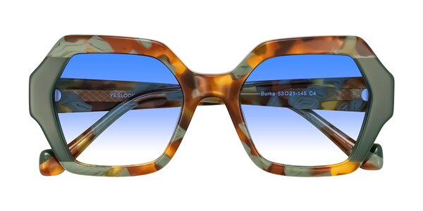 Front of Burka in Tortoise/Green