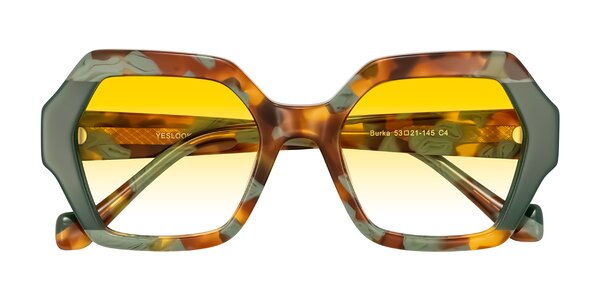 Front of Burka in Tortoise/Green