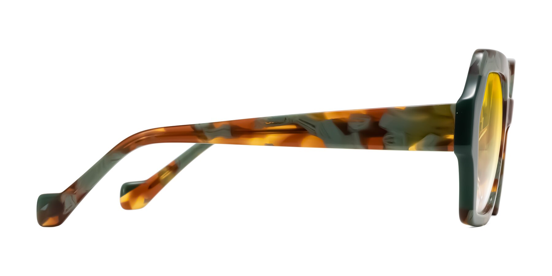 Side of Burka in Tortoise/Green with Yellow Gradient Lenses