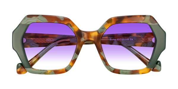 Front of Burka in Tortoise/Green