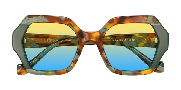 Front of Burka in Tortoise/Green