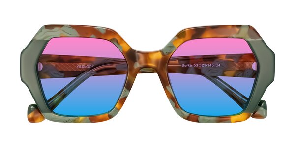 Front of Burka in Tortoise/Green