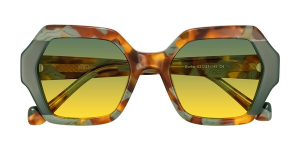 Front of Burka in Tortoise/Green