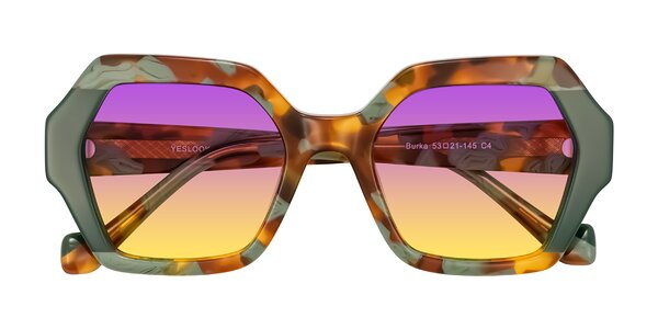 Front of Burka in Tortoise/Green