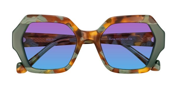 Front of Burka in Tortoise/Green