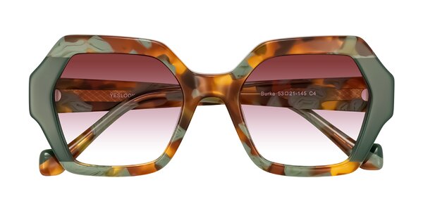 Front of Burka in Tortoise/Green