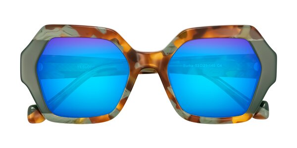 Front of Burka in Tortoise/Green